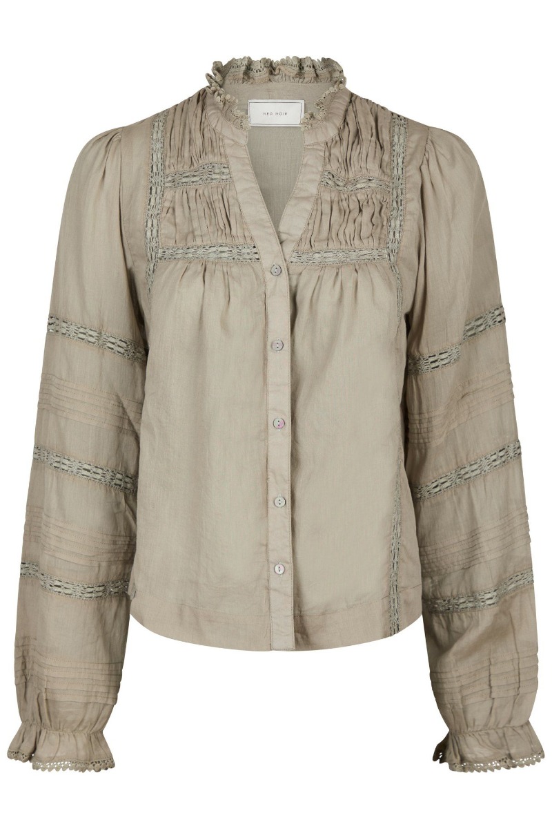 Neo Noir Bluse Lyla Voile Blouse Smoke Green