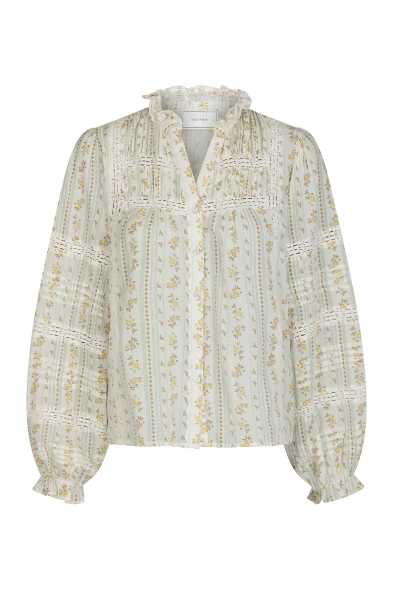 Neo Noir Bluse Lyla Soft Border Blouse Dusty Yellow