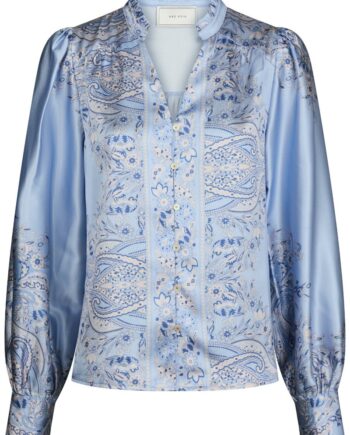Neo Noir Bluse Massima Paisley Border Blouse Light Blue