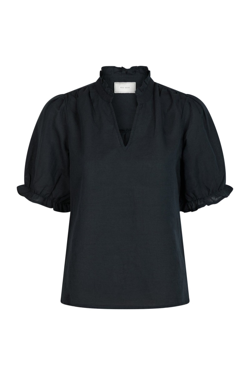 Neo Noir Bluse Odesa Linen Blouse Navy