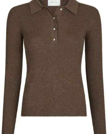 Neo Noir Bluse Panama Knit Blouse Brown Melange