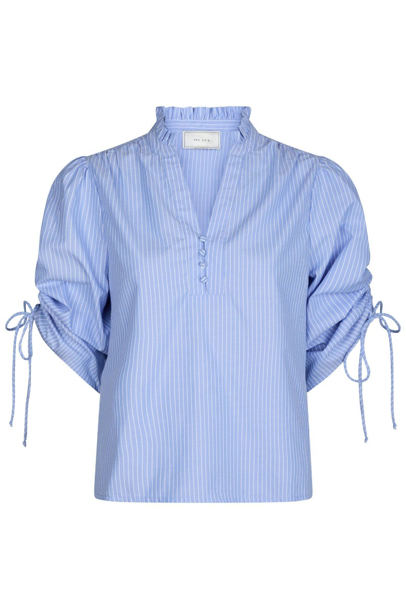 Neo Noir Bluse Ratta Stripe Blouse Sky Blue