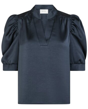 Neo Noir Bluse Roella Heavy Sateen Blouse Midnight Blue