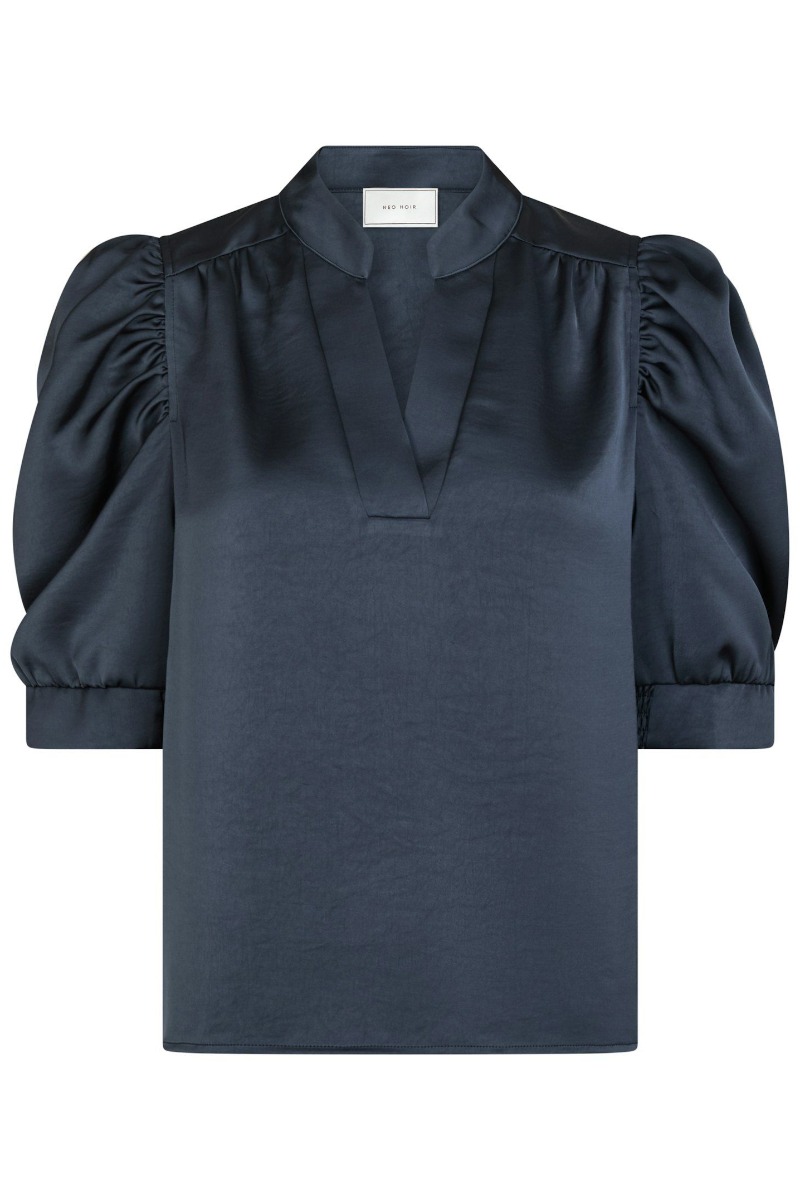 Neo Noir Bluse Roella Heavy Sateen Blouse Midnight Blue