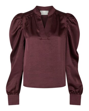 Neo Noir Bluse Rosslyn Heavy Sateen Blouse Burgundy