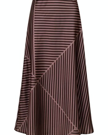 Neo Noir Bovary Mix Lines Skirt Dark Brown