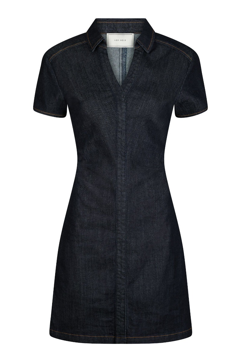 Neo Noir Kjole Abel Denim Dress Dark Blue