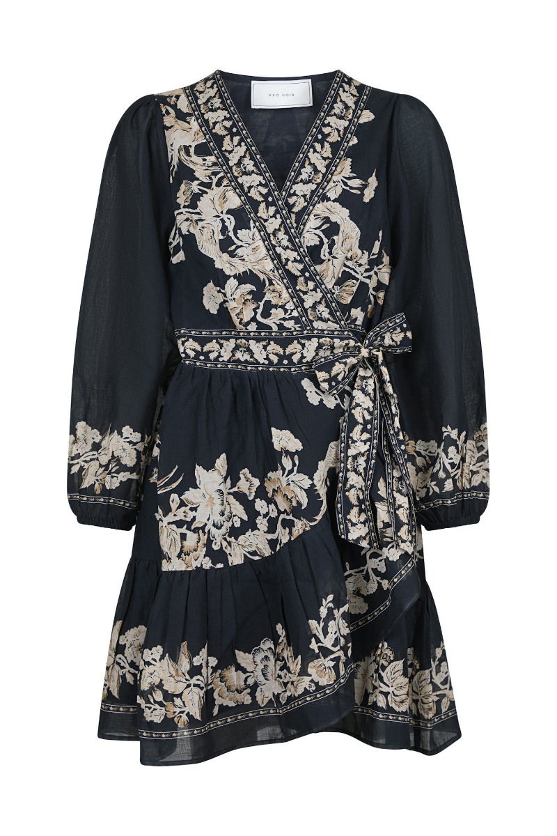 Neo Noir Kjole Dorna Printed Voile Dress Navy