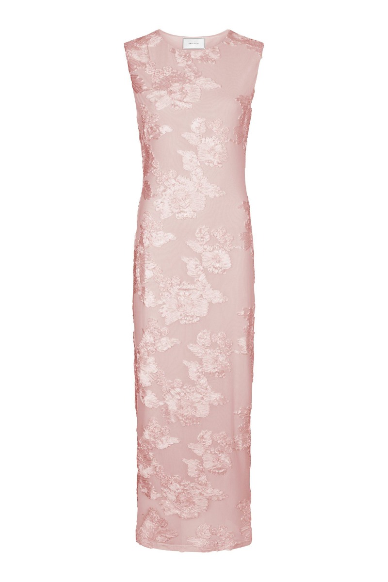 Neo Noir Kjole Tiranna Big Flower Mesh Dress Light Pink