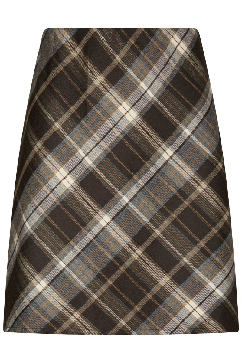 Neo Noir Nederdel Lunna Check Skirt Brown