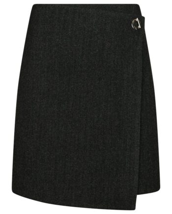 Neo Noir Nederdel Marisi Herringbone Skirt Dark Grey