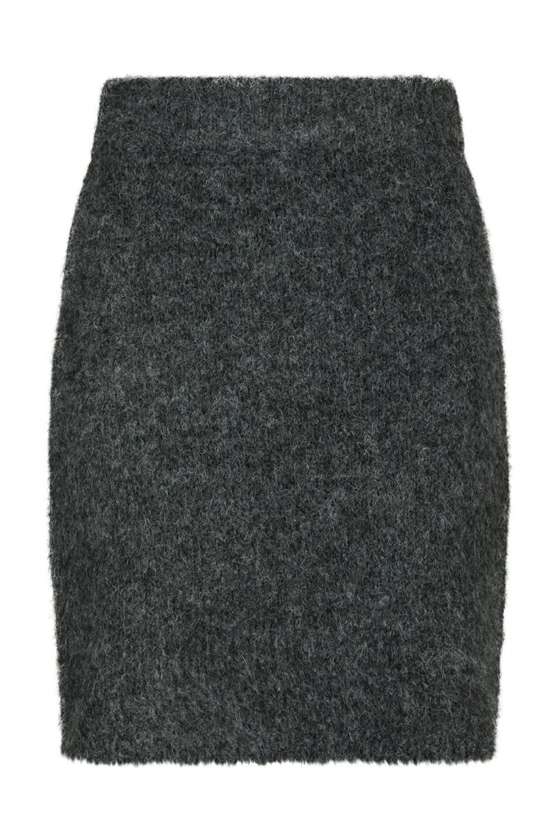 Neo Noir Nederdel Naria Fluffy Knit Skirt Antracit