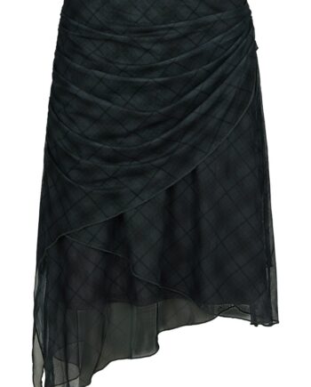 Neo Noir Nederdel Saffron Check Mesh Skirt Dark Grey