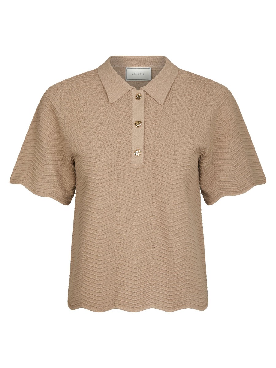 Neo Noir -shirt Soko Wave Knit Tee Dark Sand