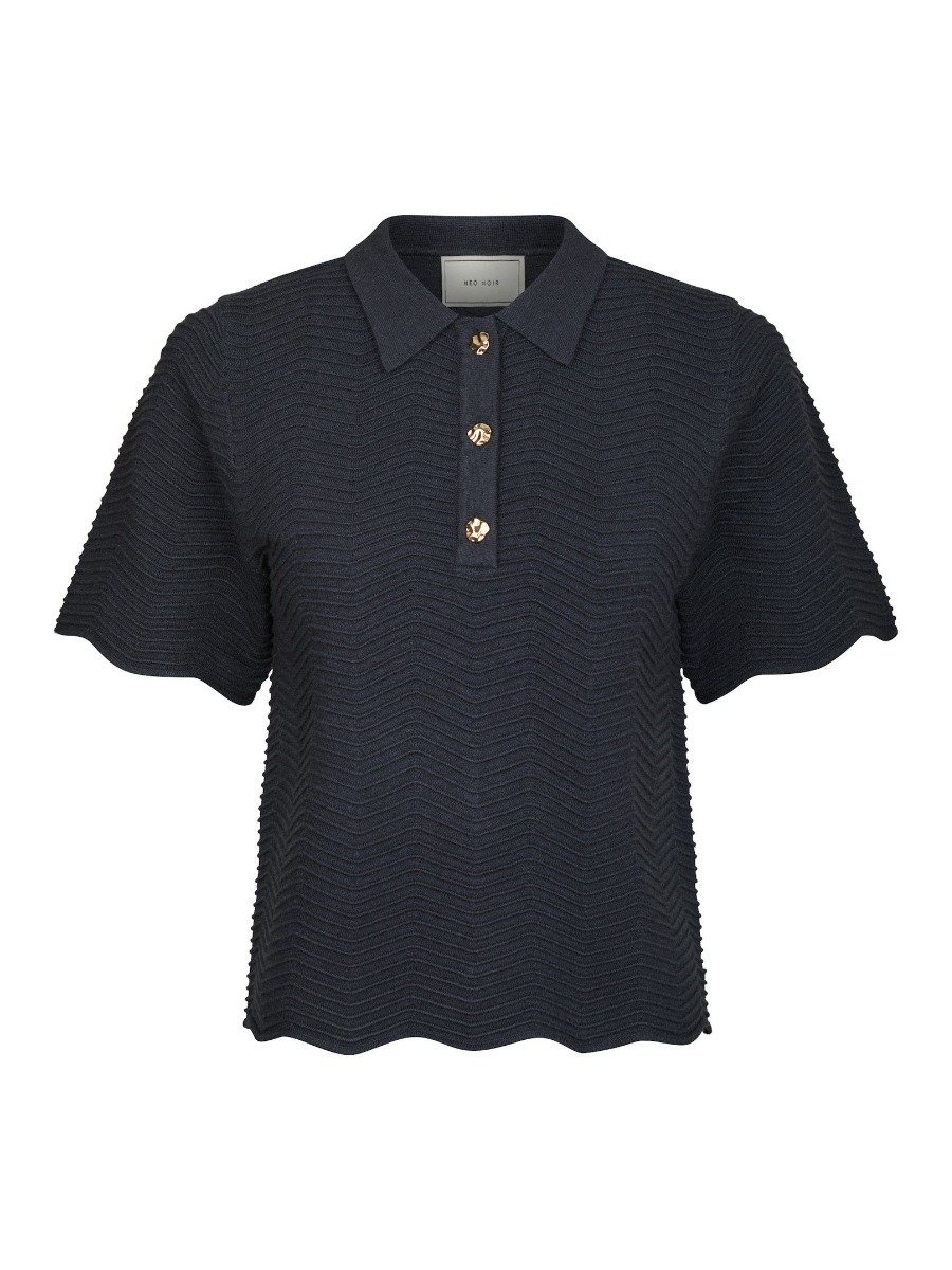 Neo Noir -shirt Soko Wave Knit Tee Midnight Blue