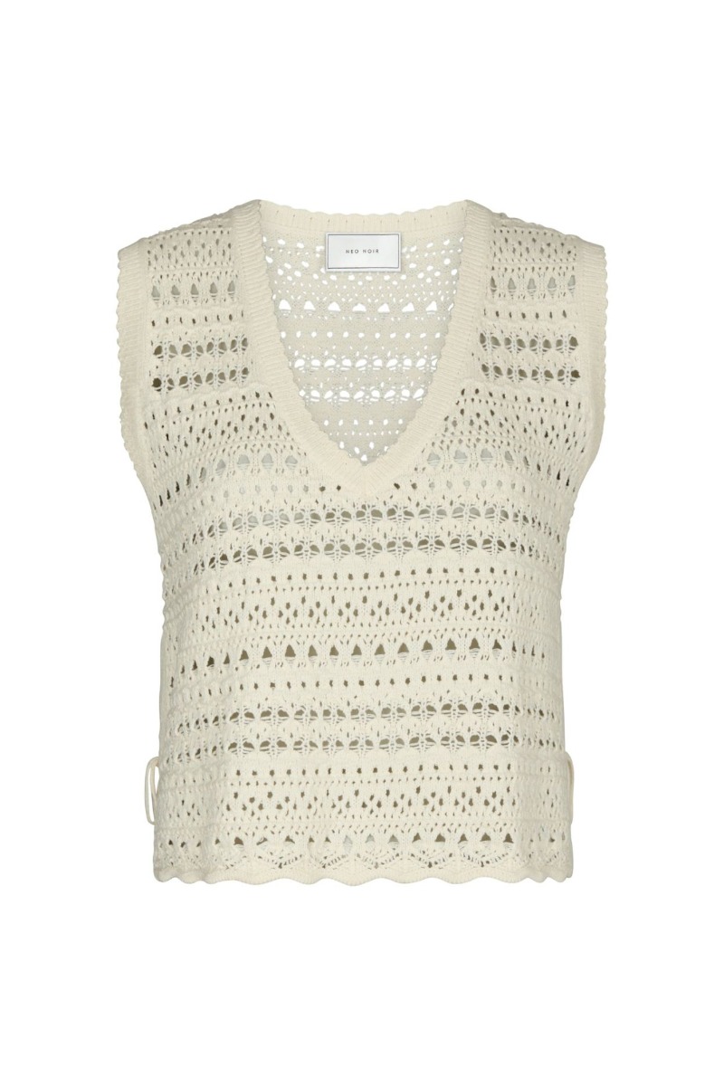 Neo Noir Top Catana Crochet Knit Top Creme