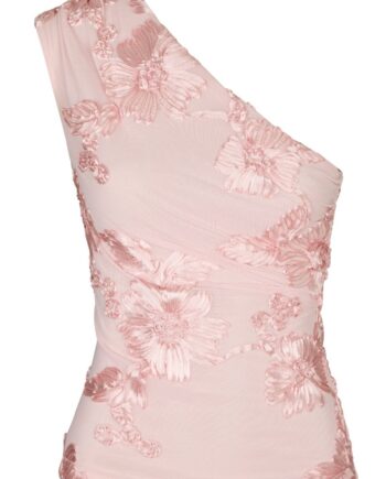 Neo Noir Top Florini Big Flower Mesh Top Light Pink