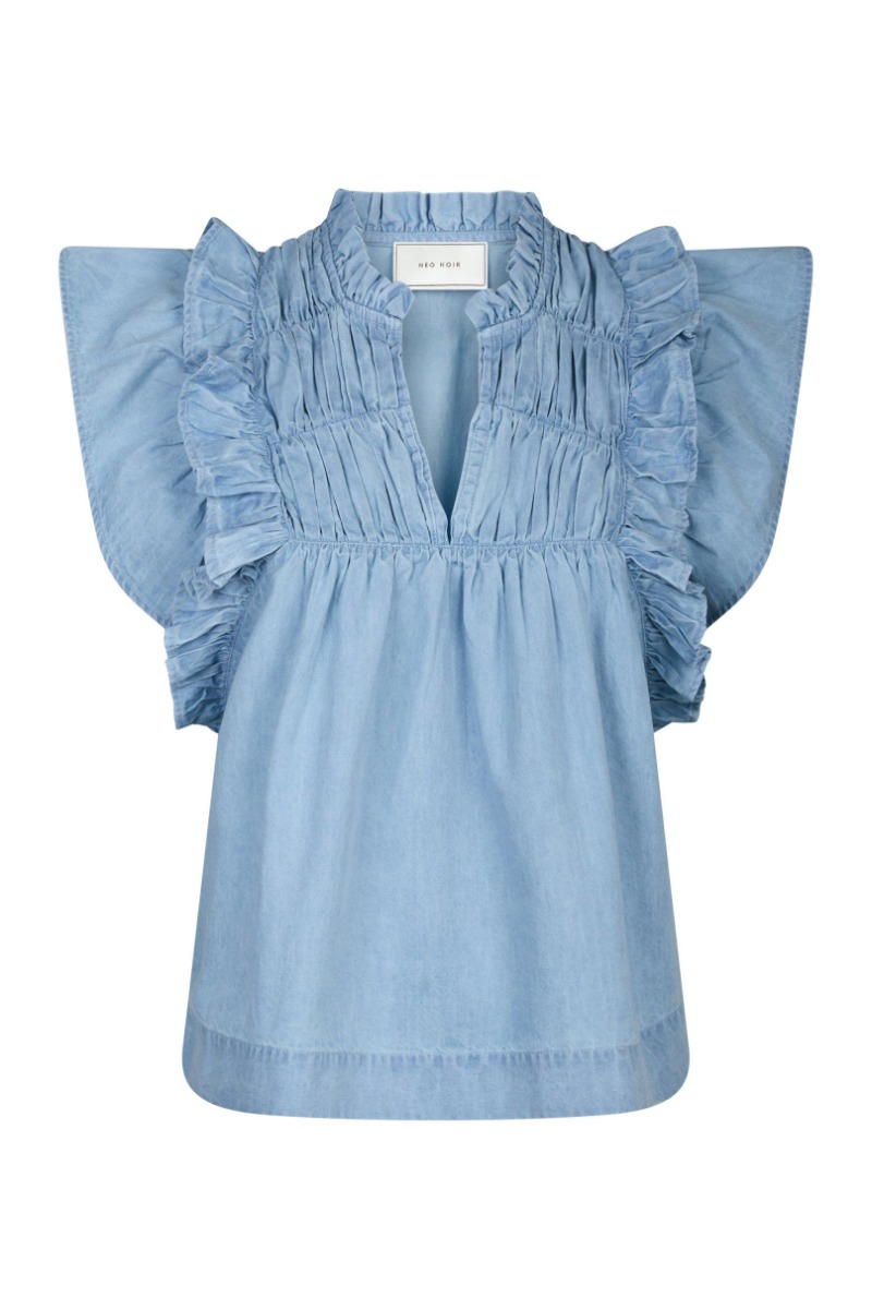 Neo Noir Top Jayla Denim Top Light Blue