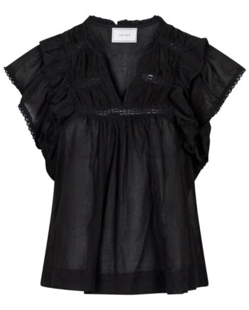 Neo Noir Top Jayla   Voile Top Black