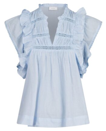 Neo Noir Top Jayla   Voile Top Light Blue