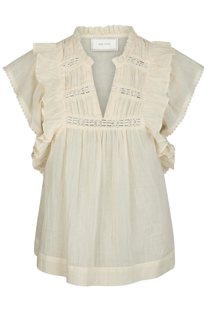 Neo Noir Top Jayla Voile Top Light Yellow