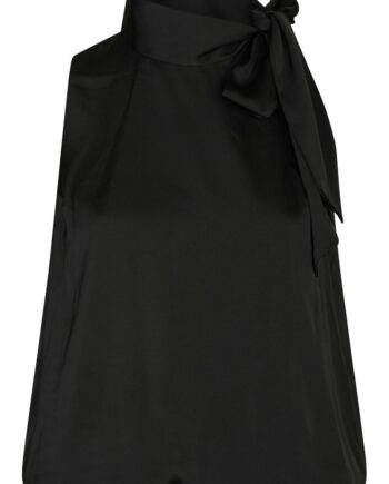 Neo Noir Top Veda Drapy Satin Top Black