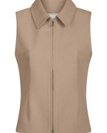 Neo Noir Vest Annabella Structure Waistcoat Dark Taupe