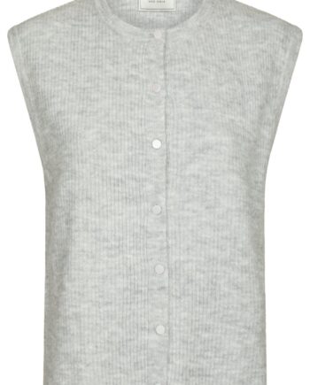 Neo Noir Vest Everest Knit Vest Light Grey Melange  Levering   December