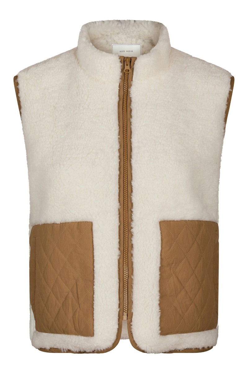 Neo Noir Vest Scout Teddy Waistcoat Off White