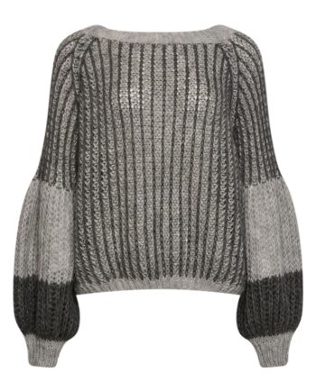 Noella Strik Liana Knit Sweater Grey Melange Mix