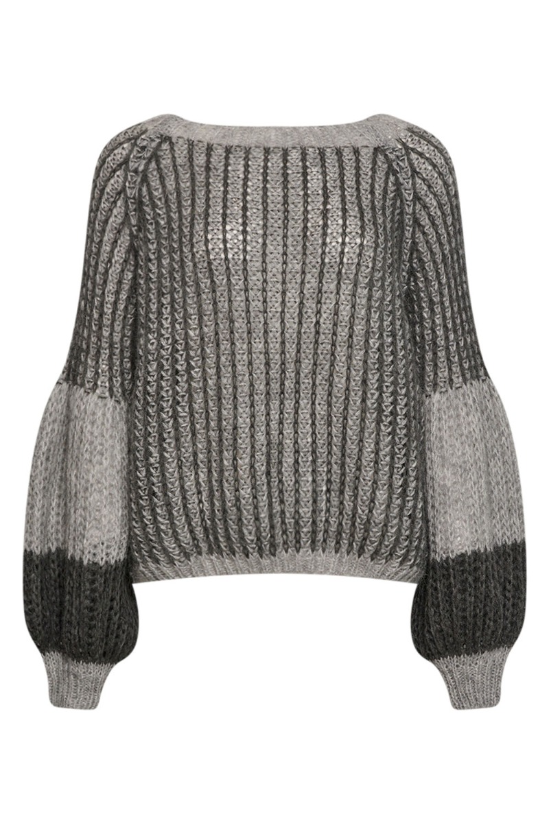 Noella Strik Liana Knit Sweater Grey Melange Mix