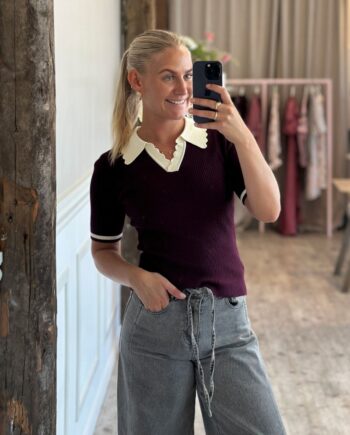 Noella  -shirt Lilo Polo Knit Wine Sugar Combo