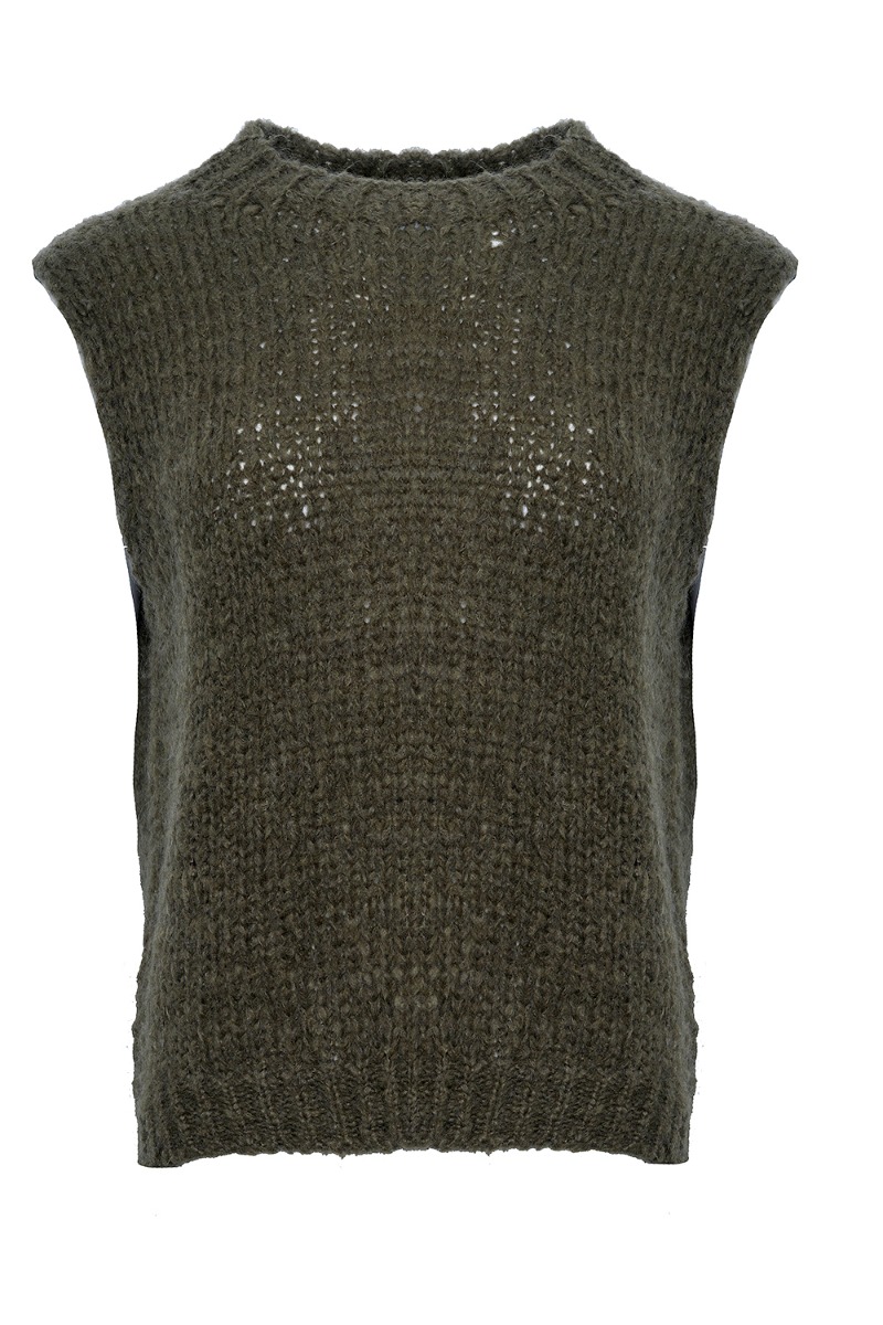 Noella Vest Kala Vest Wool Army