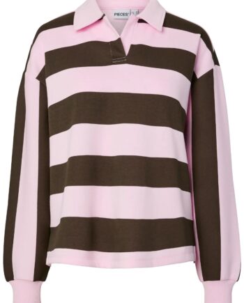Pieces Bluse Filucca Ls Loose Polo Shirt Delicioso Pink Tulle  Levering Midt November