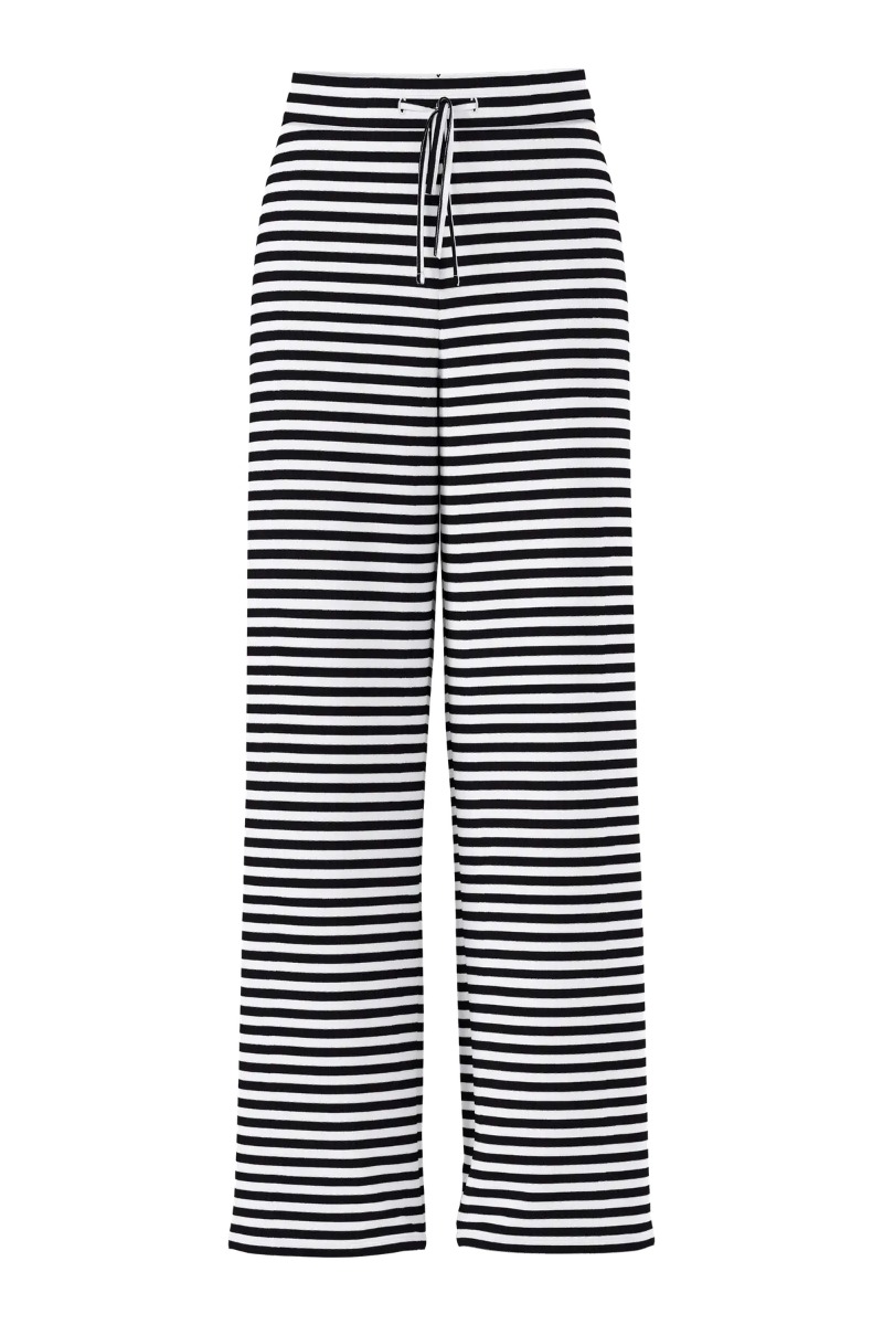 Pieces Bukser Laya Mw Wiide Pants Black Bright White
