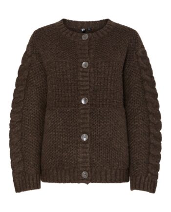 Pieces Cardigan Jacinthe Ls  -neck Knit Cardigan Morel