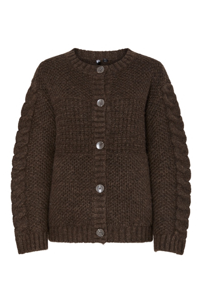 Pieces Cardigan Jacinthe Ls -neck Knit Cardigan Morel