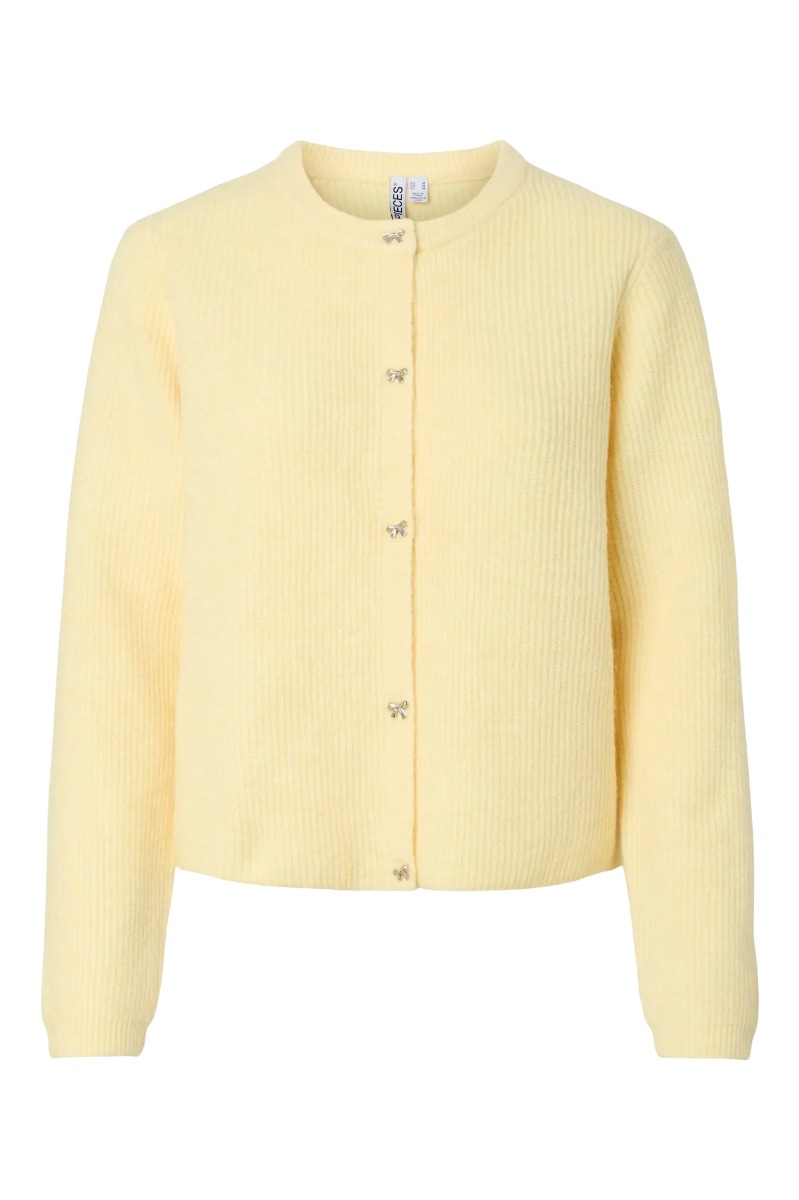 Pieces Cardigan Silly Ls -neck Knit Cardigan French Vanilla