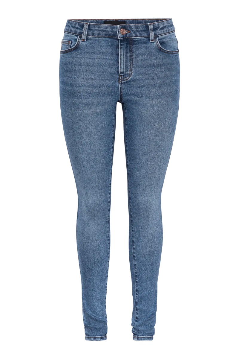 Pieces Jeans Dana Mw Skinny Jeans Medium Blue Denim