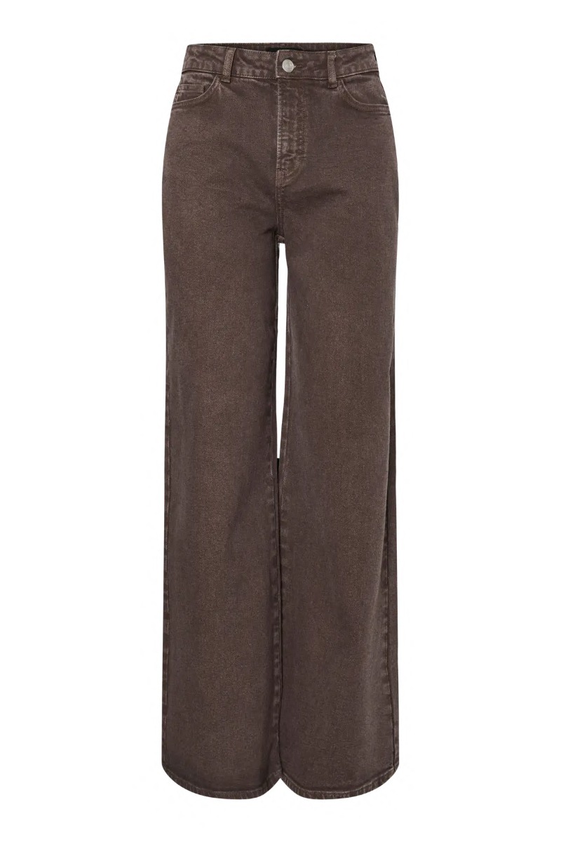 Pieces Jeans Selma Hw Wide Colered Jeans Hot Fudge