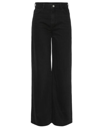 Pieces Jeans Selma Hw Wide Jeans Black Denim