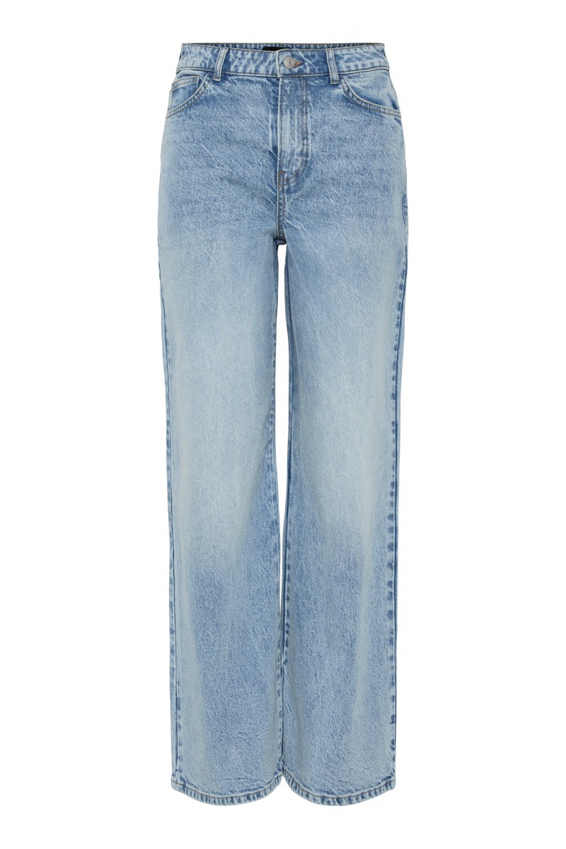 Pieces Jeans Selma Hw Wide Jeans Light Blue Denim