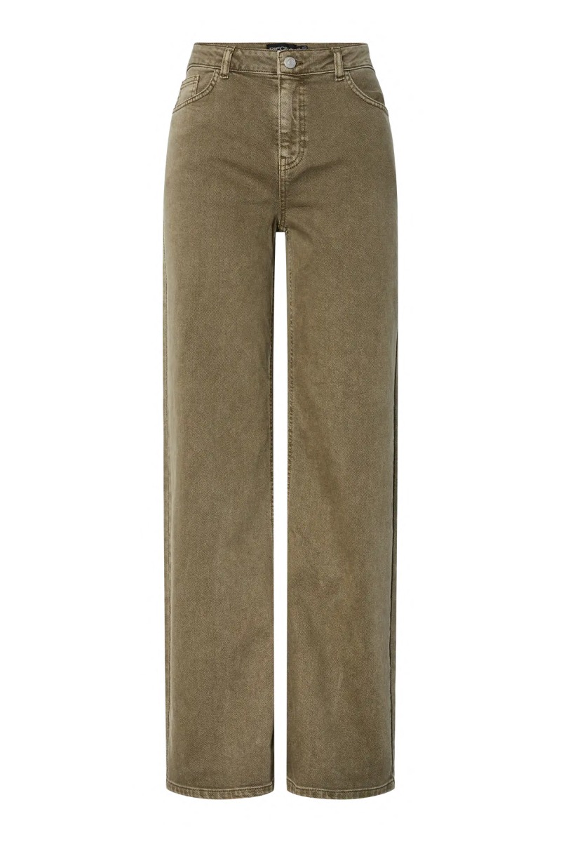 Pieces Jeans Silke Mw Wide Colered Jeans Military Olive