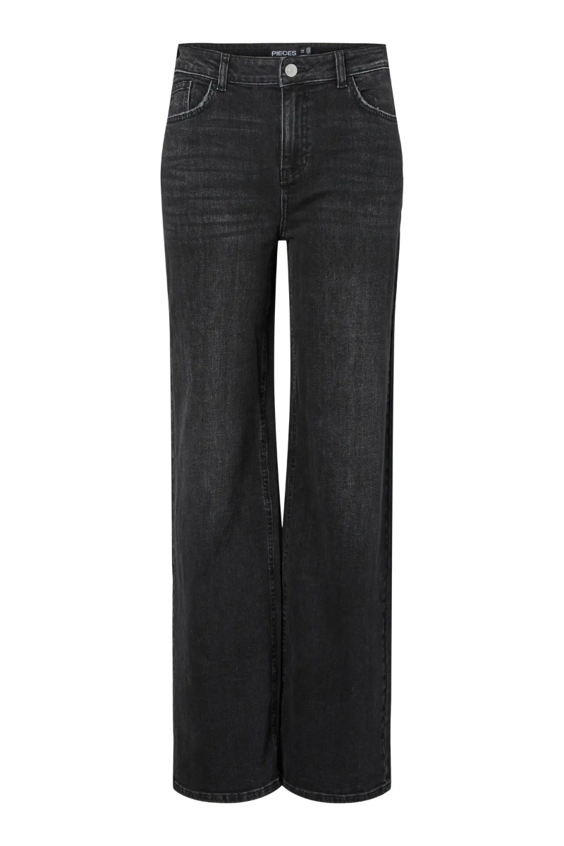 Pieces Jeans Silke Mw Wide Jeans Black Denim