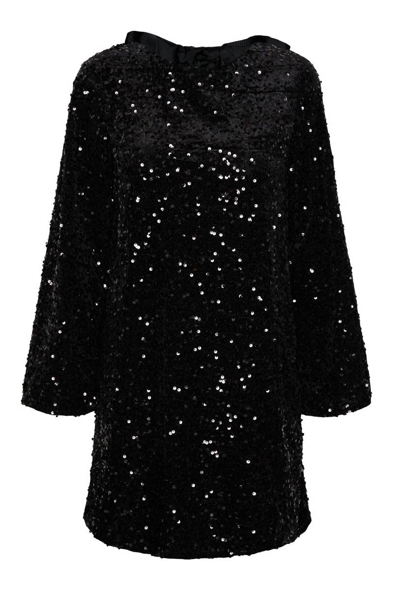 Pieces Kjole Kam Ls Deep Back Bow Dress Black