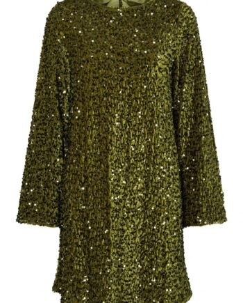 Pieces Kjole Kam Ls Deep Back Bow Dress Kalamata Sequins