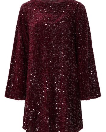 Pieces Kjole Kam Ls Deep Back Bow Dress Tawny Port