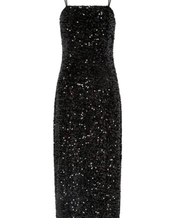 Pieces Kjole Kam Sl Ankle Slip Dress Black Sequins