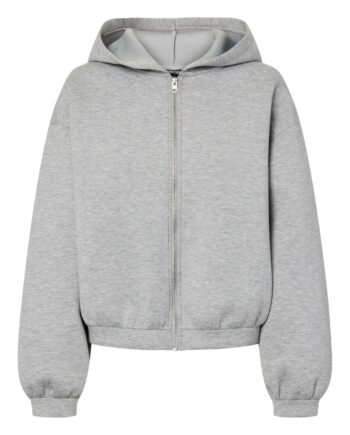Pieces Sweatshirt Bucuba Ls Zipper Scuba Hoodie Light Grey Melange