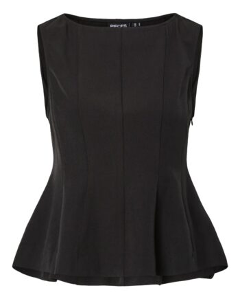 Pieces Top Jossa Boatneck Top Black